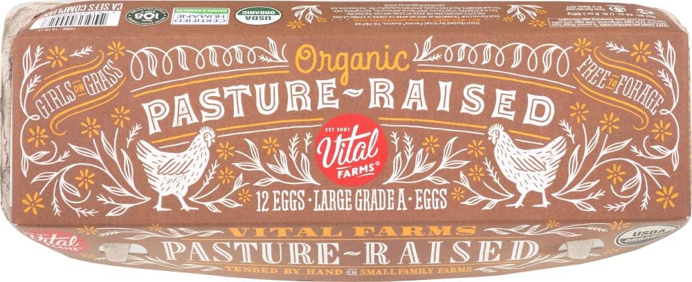 Vital Farms (NOT A CASE) Pasture-Raised Organic Large Eggs, 1 dz