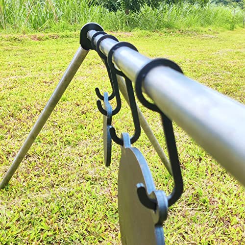FULLBOW AR500 Steel Target Hangers and Gong Targets Combo Pack, Gong