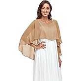 Pukguro Sheer Shawls and Wraps for Evening Dresses Chiffon Capes for Women Soft Wedding Cover Up
