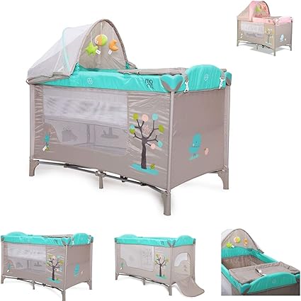 Lit Parapluie Bebe Lit Pliant A 2 Niveaux Friend Vert Cangaroo Amazon Fr Bebes Puericulture