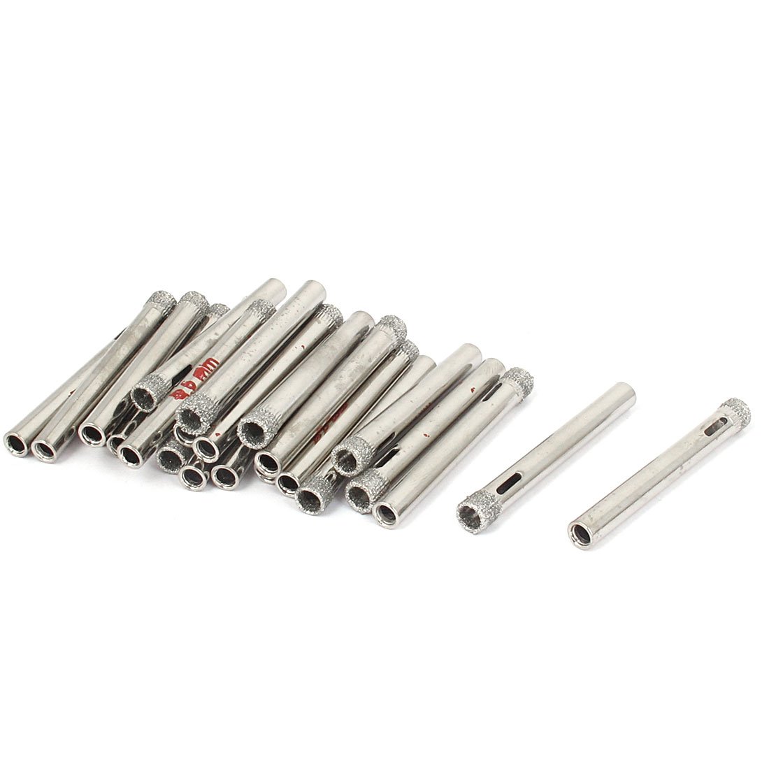 Sourcingmap 25pcs 6mm Diamond Coated Core Hole Saw Glass Marble Drill Bits