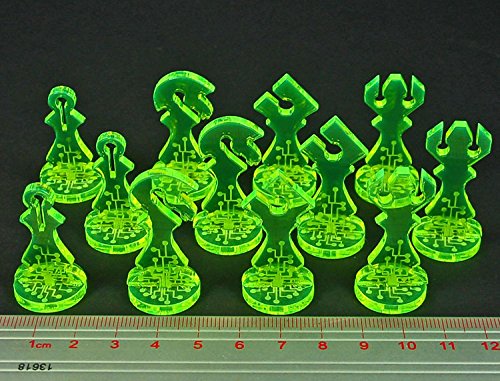 Net Hacker, Chess Program Markers, Fluorescent Green (12)