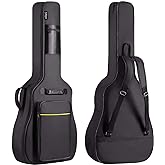 CAHAYA 41 In Acoustic Guitar Bag 0.35 In Thick Padding Water Resistent Soft Guitar Case Dual Adjustable Shoulder Strap Gig Bag with Back Hanger Loop, Black CY0152