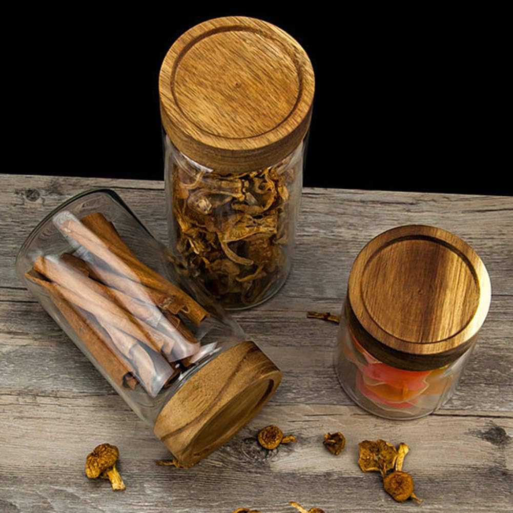 Küche, Haushalt & Wohnen Glasbehälter Gewürzglas mit Holzabdeckung
