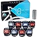 Bike Lights Front and Back - Bike Lights Set of 8 (Bateries + 8 Extra Sets of Batteries Included) - Bright Bicycle Lights Front Rear with Waterproof Silicone Housing - Compact & Easy to Install Cyclin