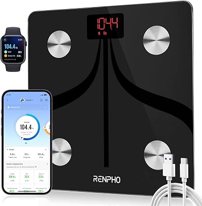 RENPHO Smart Body Fat Scales USB Rechargeable Bluetooth App Scale 396lb