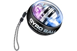 GELASGO Gyro Ball, Auto-Start Wrist Power Gyroscopic Ball for Wrist Strengthener Grip Strengthener with 5 Colors Led Lights