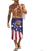 Xernghsao Men's Polynesian Pareo Hawaiian Wrap Skirt Tropical Beachwear | Traditional Polynesian Totem Print Resort Wear Samoan Pareo, Men's Sarong, Beach Wrap&mdash;Tropical Style, Loose and Unrestricted