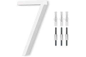 OLADOT 5" White Floating House Number, Metal Modern House Numbers, Mailbox Decor Number with Nail Kit, 911 Visibility Signage (7)