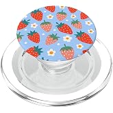 PopSockets Phone Grip &ndash; Floral Blue Strawberry Patch PopSockets PopGrip for MagSafe