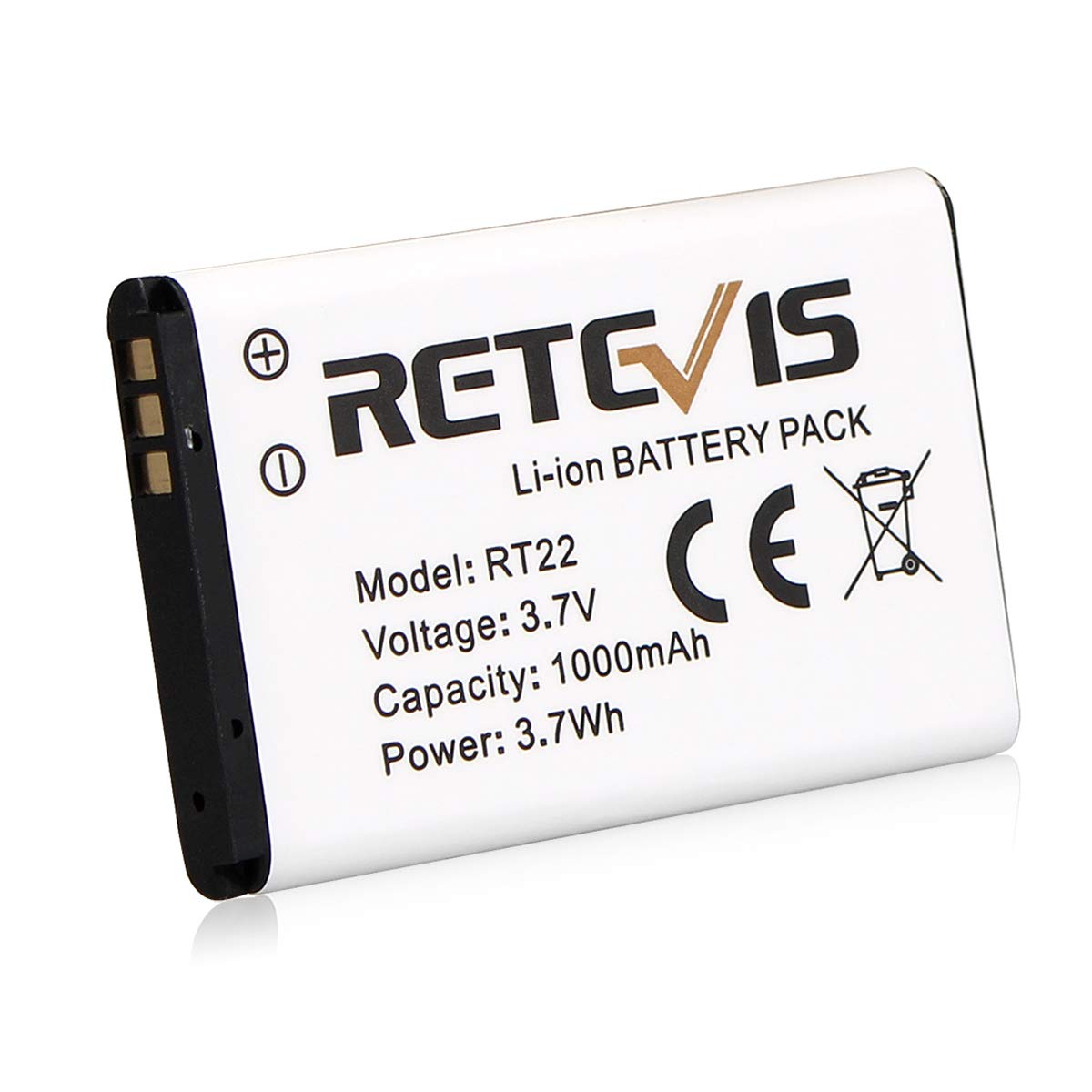 Retevis RT622 RT15 Li-Ion Battery 3.7V 1000mAh Walkie Talkies Battery Long Standby Time (1 Pack)