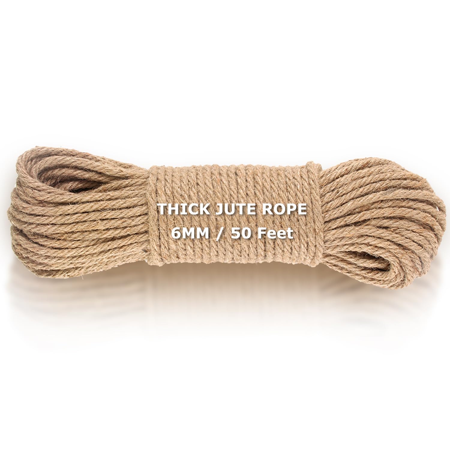 Photo 1 of Vanhench Jute String Rope 6mm x 50 Feet, Heavy Duty and Thick Twine Rope for Crafts Projects, Gardening, Bundling, Cat Scratcher Scratching Post Tree Gift Wrapping Arts & Crafts Christmas Decoration