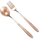 99.99% Pure Copper Utensils, Copper Flatware with Chinese Beautiful Meaning, Suitable for Kitchen, Home, Wedding, Party, Dishwasher Safe (2 Type)