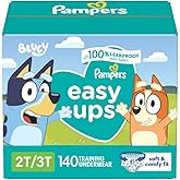 Pampers Training Pants - Easy Ups Boys & Girls Bluey - Size 2T-3T, 140 Count, Children's Potty Underwear (Packaging May Vary)
