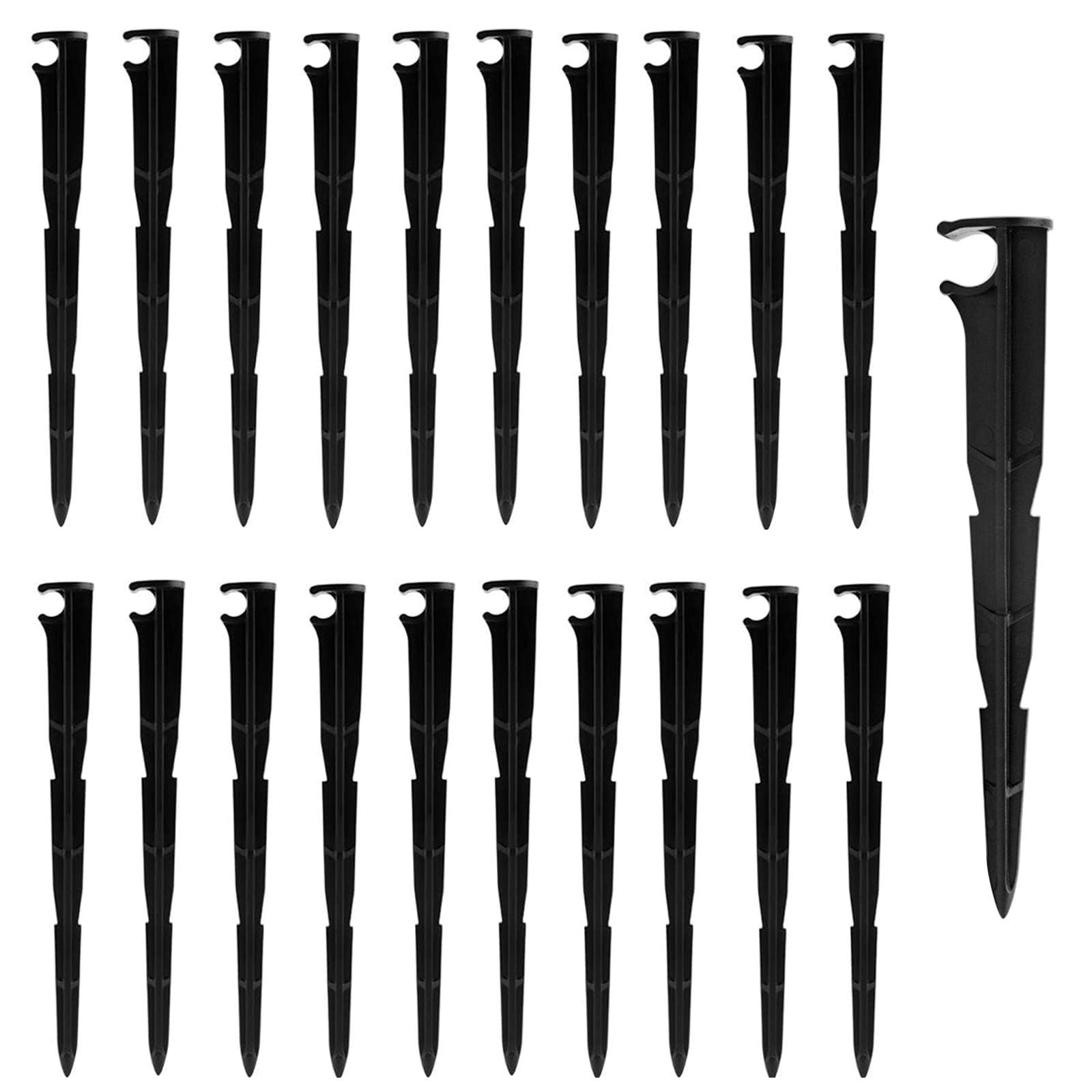 50PCS Irrigation Drip Support Stakes, Kalolary 4/7 mm Tubing Hose Holder for Vegetable Gardens Flower Beds Planting Watering System Tools Lawn Garden Supplies (Black, Thicken)