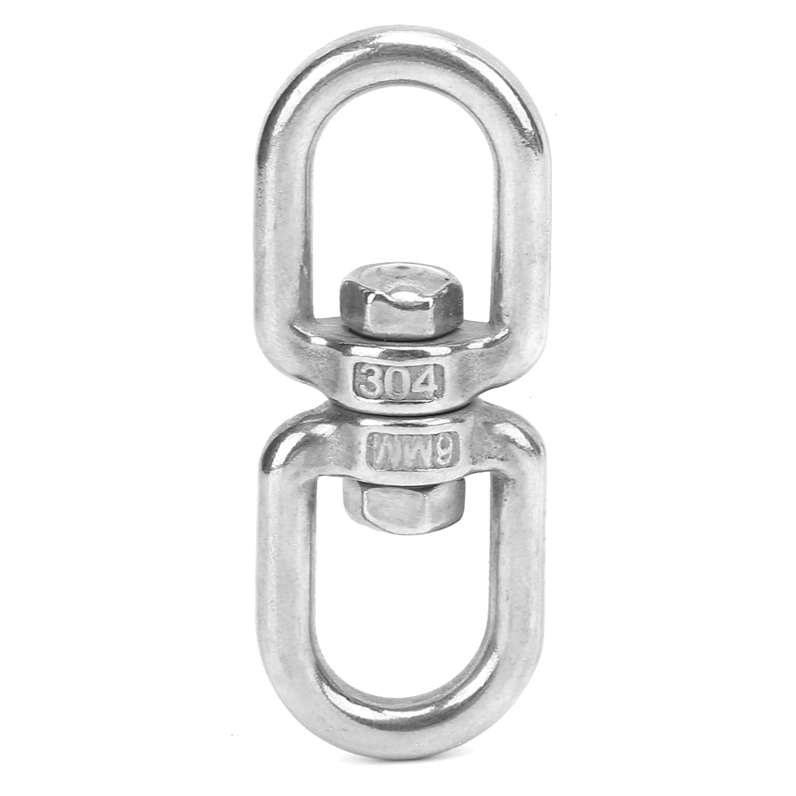 Dilwe 10 pieces/set swivel, M6 double-sided swivel hook 304 stainless steel 8-shape shackle ring connector hanging chair, punching bag, swivel grill, swing