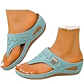Orthopedic Sandals for Women With Arch Support 2026, Wedge Platform Non-Slip Flip Flops Dressy Sandals Comfortable Thick Cushion Casual Spring Summer Beach Vocation Slip on Shoes