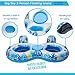 Big Sky Inflatable Pool Floats with Cooler for 2 Adults - Two Person Water Float with Built-in Coolers and Cup Holders - Blow-Up Family Inner Tubes for Lake, Beach, or Boats - Floating Tube