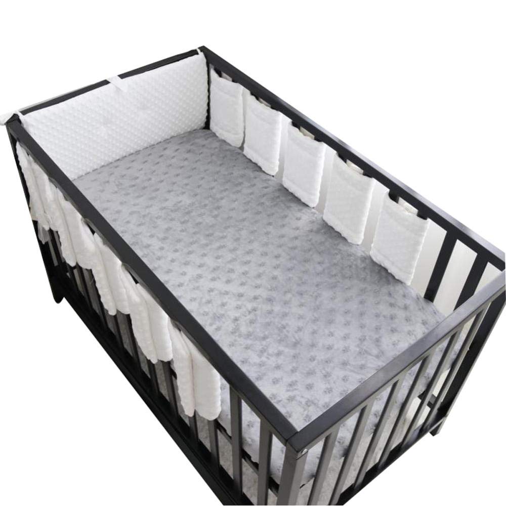 Baby 10Pcs Minky Dot White Crib Bumper Pads Padded Crib