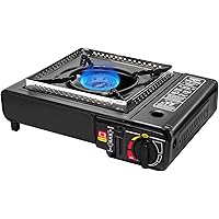 Portable Butane Stove Camping Burner, 9800 BTU Portable Stove Single Burner Camping Stove for Outdoor Cooking, BBQ, Tailgatin