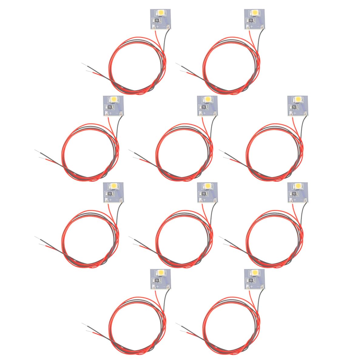 Alide Pack Of 10 12V Light Panel Interior Lighting for Model Railway Buildings Warm White Compatible with HO Model with Cable