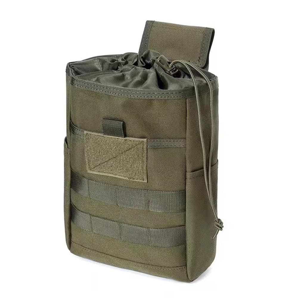 Oaygat Molle Dump Pouch Folding Drawstring Magazine Ammo Pouch Military Adjustable Utility Tool Bag 1000D Polyester Waist Pack Tactical Molle Pouch for Outdoor Hiking Camping Hunting Sports