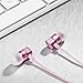 Earbuds In Ear Headphones Earphones Metal Noise Isolatingfor iPhone iPad iPod Android Smartphones Tablets Laptop Mac Computer MP3/4 Mic Controller Rose Gold Headset Built-in Mic 3.5mm
