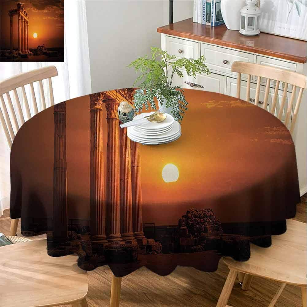 Jaydevn Round Tablecloth Ancient Table Mat Antique Ancient