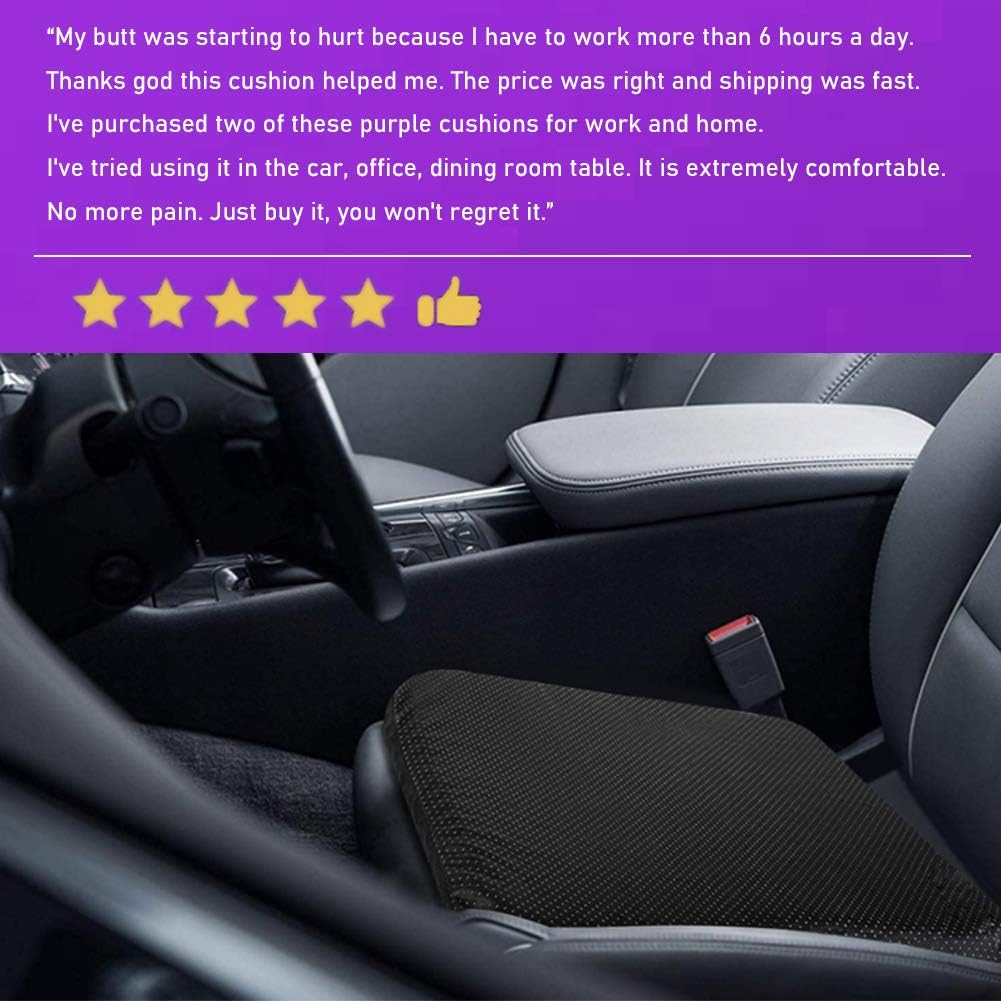 Gel Seat Cushion - Purple Enhanced Double Non-Slip Seat Cushion for Tailbone Pain Relief - Seat Cushion for The Car Or Office Chair - Sciatica & Back Pain Relief: Kitchen & Dining
