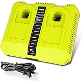 REACELL P117 18 Volt Fast Charger for Ryobi 18V Battery P197 P102 P108 P103 P190 PBP002 PBP005 Dual Port 18V Battery Charger Station