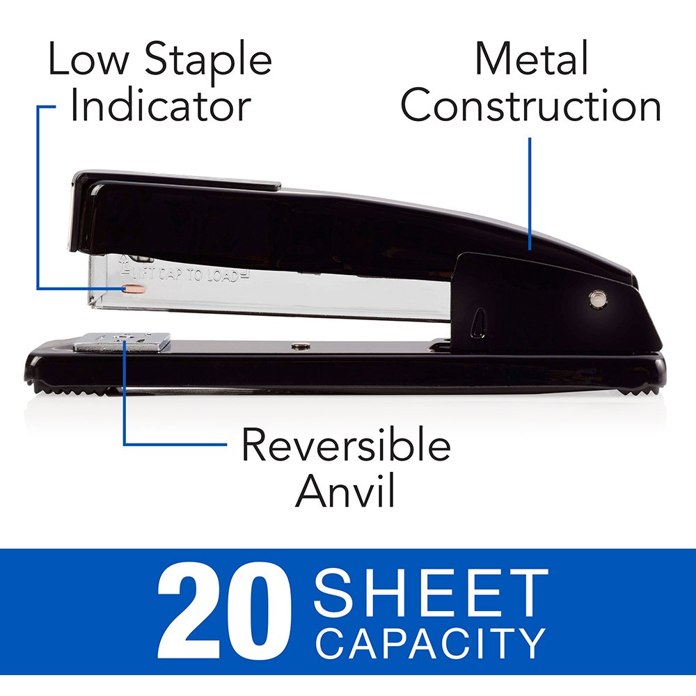 44401 Black Commercial Desk Stapler 20 Sheet Capacity Swingline Stapler