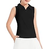 Hvididan Girls Sleeveless Polo Shirts, Kids V Neck Golf Shirts Blouses, Quick Dry Athletic Girls Tennis Tank Tops, Size 5-14