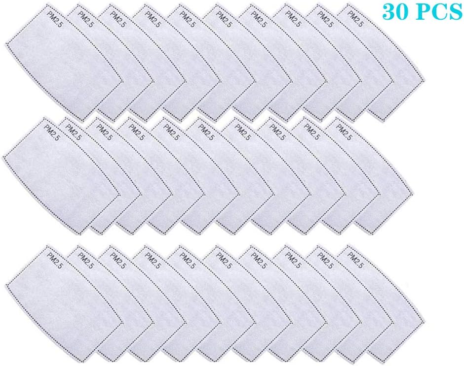 THXXE 20Pcs/30Pcs/40Pcs/50Pcs Activated Carbon Filters Breathing 5 Layer Anti Dust Filters Protective, Replaceabl, Meltblown Non-Woven Cloth (30 filter)