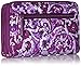Vera Bradley Women's Cotton Turnlock Wallet With RFID Protection, Lilac Paisley, One Size