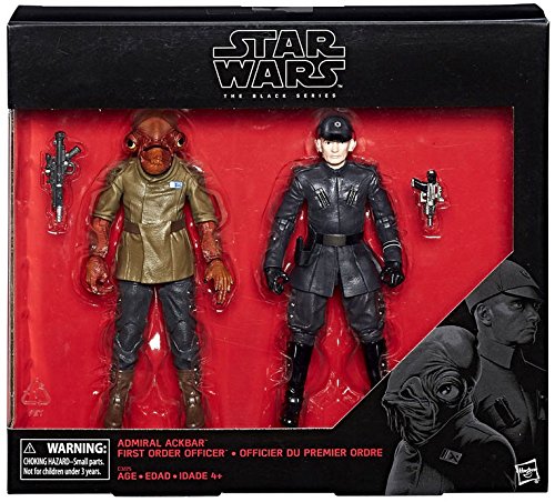 Star Wars The Black Series 6 Inch Admiral Ackbar and First Order Officer Action Figures (The Last Jedi)