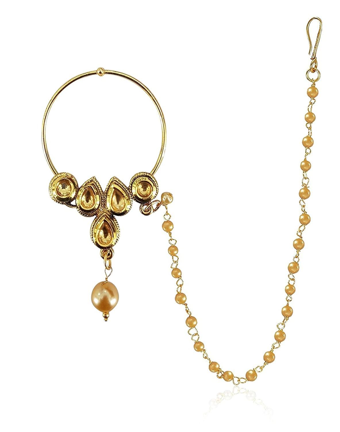 dulhan nath design in gold