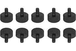 DTGN M3.5x6mm(DXL) Knurled Thumb Screws - 10Pack - Good for PC Computer Cases - Aluminum Alloy Thumbscrew Knurled Head Fully Threaded - Black