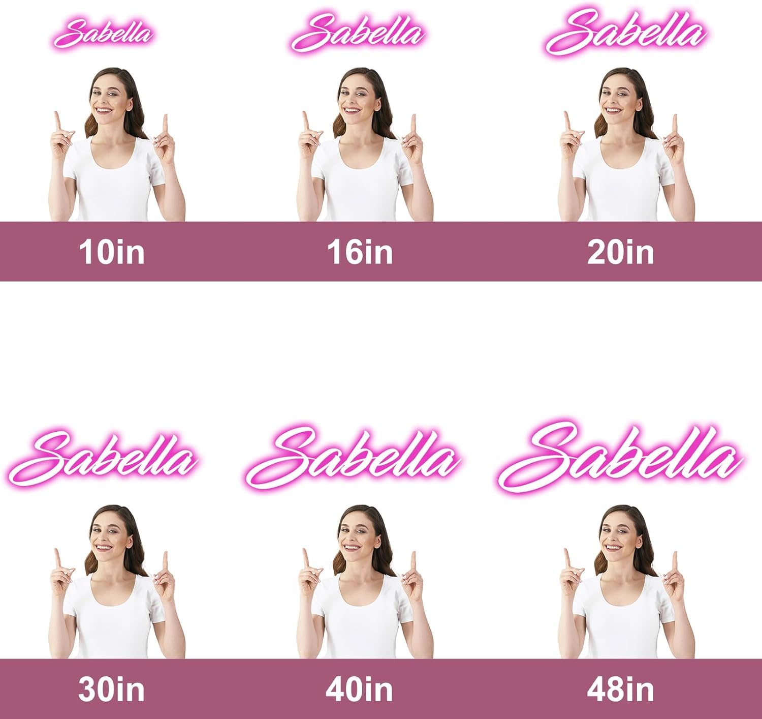 Neon Schild Personalisiert, LED Namensschild Leuchtreklame mit 12 Farboptionen Anpassbar für Hochzeit Geburtstag Party Bar Salon Gaming Zimmer Wanddeko Schlafzimmer (20-140cm Länge) 8