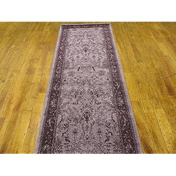Unique Loom La Jolla Collection Tone-on-Tone Traditional Purple Runner Rug (2' 7 x 10' 0)