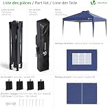 VOUNOT 3m x 3m Heavy Duty Gazebo with Sides & Central Lock System, Blue view 2