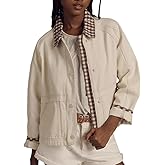 VAOYIU Women Casual Button Front Jacket Loose Plaid Cuffs Collar Trendy Coat with Pockets Spring Autumn Wear