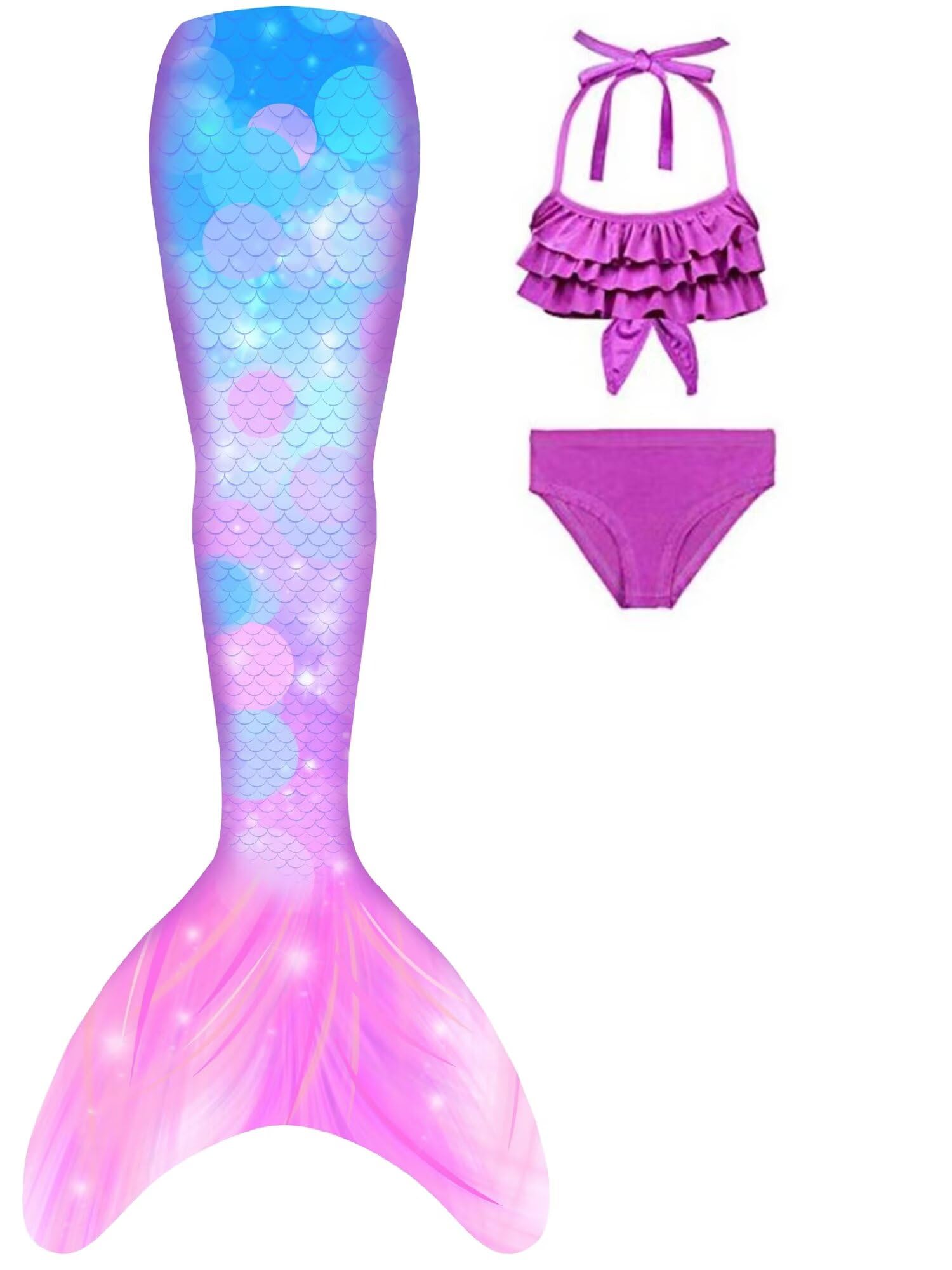 Superband Girls Mermaid Bathing Suit 3PCS