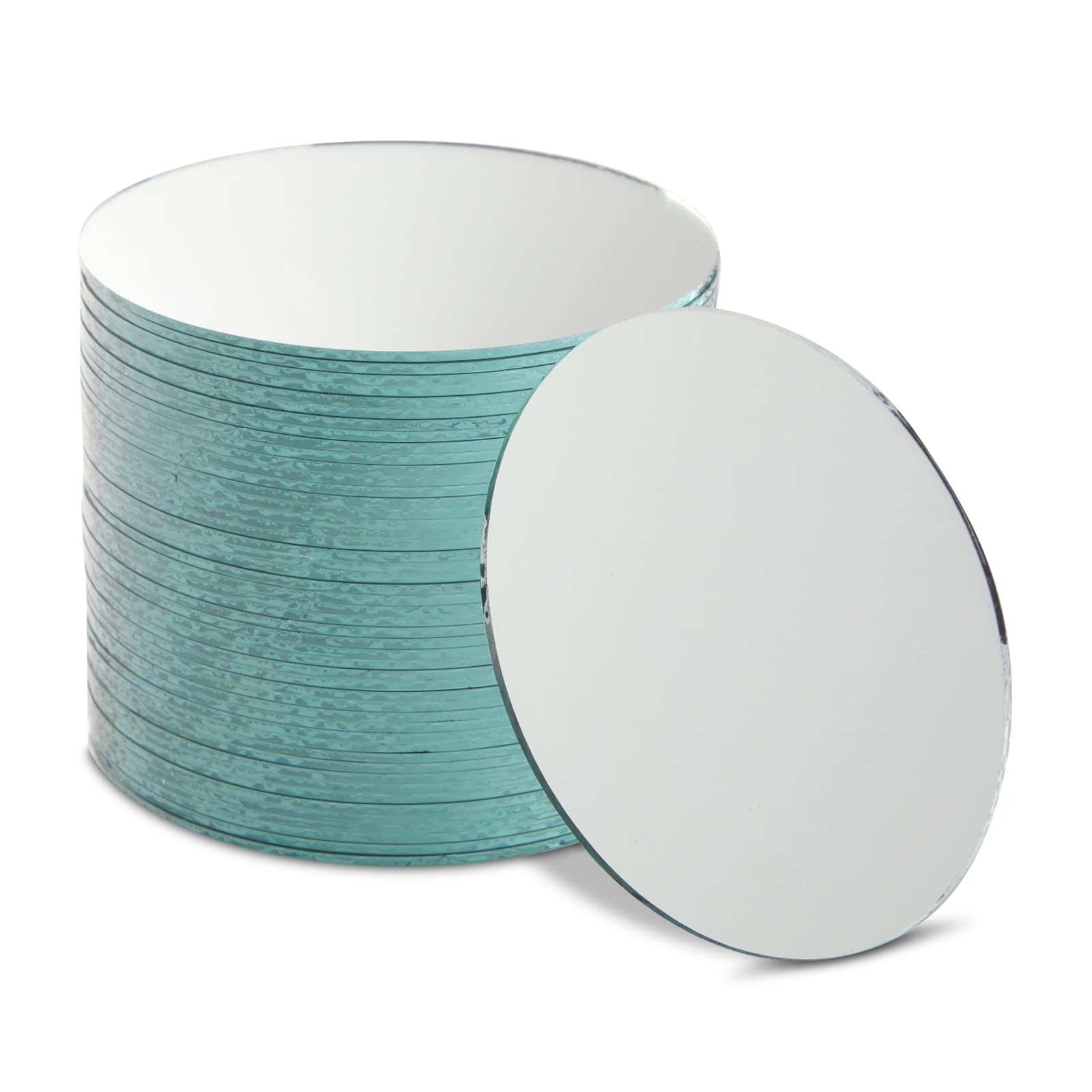Photo 1 of Juvale 4-Inch Round Glass Mirrors for Crafts - 4-Inch, 50-Pack, Blue, Modern - Craft Supply for Mirror Centerpieces & Home Decoration