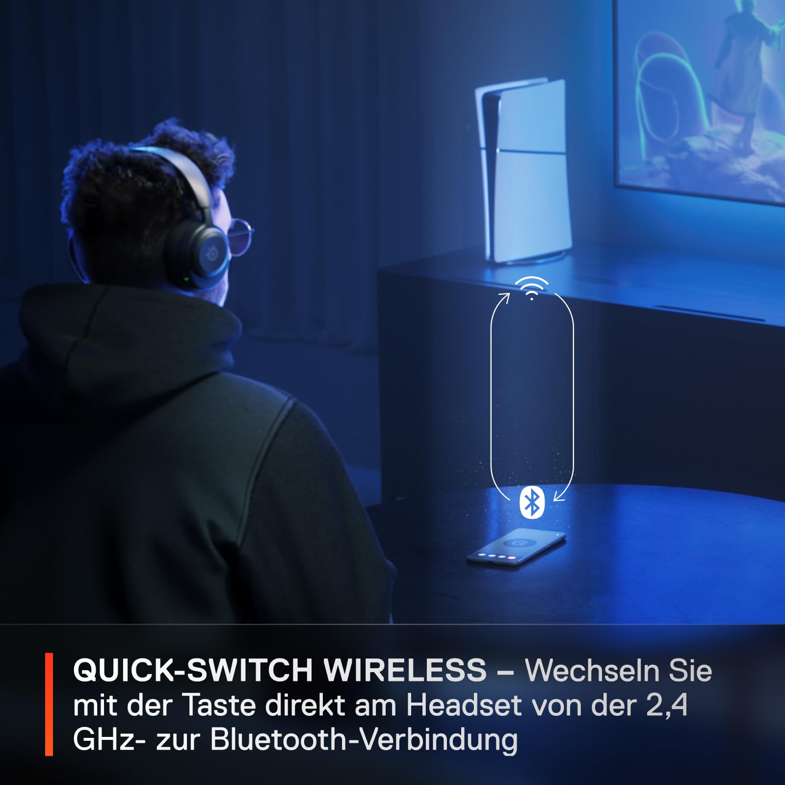 SteelSeries Arctis Nova 5 Wireless - Gaming Headset- Multi-System -PC,PS5 - Magnetische Neodym-Treiber -Über 100 Audio Presets - 60H Akkulaufzeit - 2,4 GHz oder BT-ClearCast Gen2.X-Mik 3