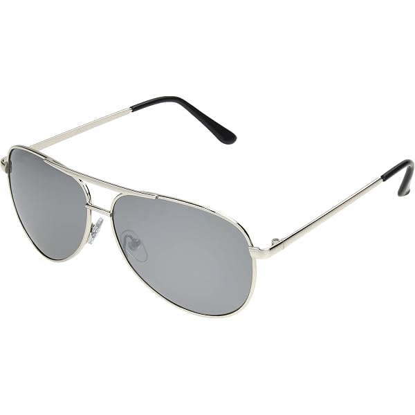 Dockers Men's Elias Sunglasses - Silver/Black Aviator Style, Polarized Lenses, 100% UV Protection, 57.6mm, Scratch Resistant