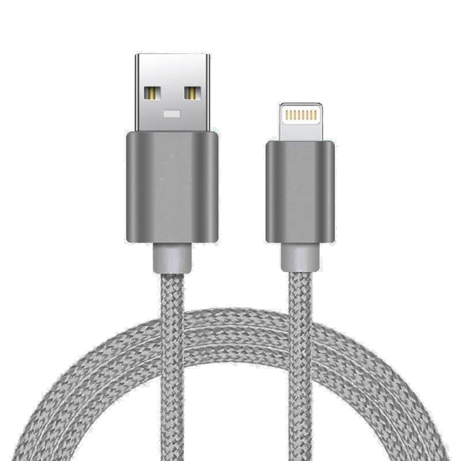 MOBISTAR iPhone Charger Cable 2M / 6.6FT - 3A iPhone Charger Nylon Braided Fast iPhone Charging Cable Lead for iPhone 14 13 12 11 Pro Max XR XS X 8 7 6s Plus 5s SE 2020 (Grey, 2M)