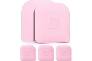 Pan Scrapers, 5 Pack Dish Scraper Tool Set, Food Scraper Polycarbonate Plastic Pan Pot Scraper, Cast Iron Cleaner Scraper Iro