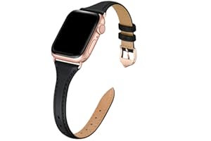 WFEAGL Leather Band Compatible with Apple Watch Strap Women, Genuine Leather Thin Slim Bracelet Bands for iWatch Series 11 SE