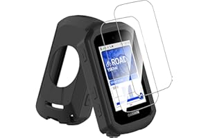 Case for Garmin Edge 850/550 + 2 Pack Screen Protector, ELECTRO-WEIDEWORLD Anti-Scratch&Shockproof Protective Silicone Case C