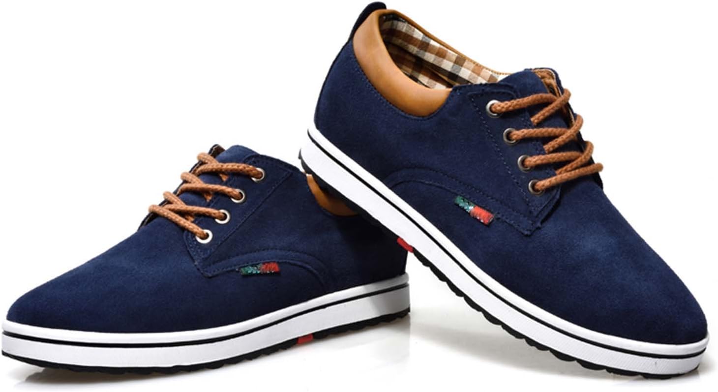 CERYTHRINAMen's Taller Height Increasing Elevator Shoes 2.36'' Lace-up Flannelette Cowhide Leather Dress Shoes